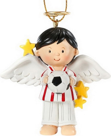 Елочная игрушка Inge's Christmas Snow Globes. Ангел-футболист / 700002130 - фото