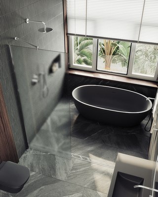 Душевая стенка MaybahGlass 195х99 / MGD-1357-5ш