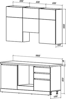 Кухонный гарнитур ВерсоМебель Эко Премиум 1.8