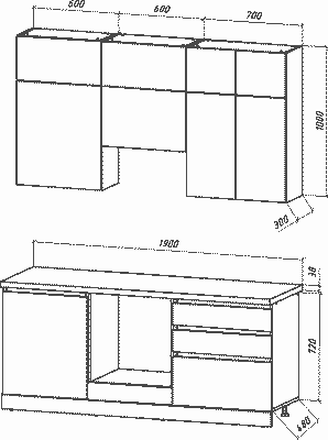 Кухонный гарнитур ВерсоМебель Эко Премиум 1.9