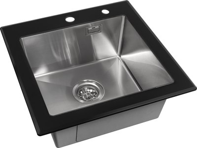 Мойка кухонная Arfeka Eco AR 50x50 (GS Black Glass+Satin)