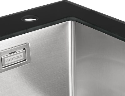 Мойка кухонная Arfeka Eco AR 50x50 (GS Black Glass+Satin)