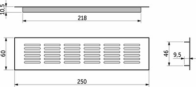 Решетка вентиляционная AKS 250x60