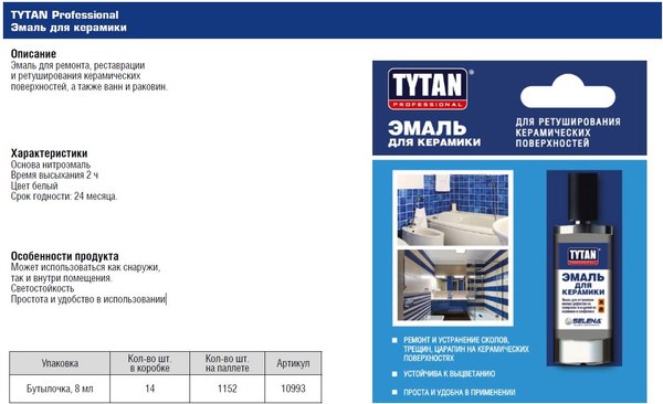 Эмаль Tytan Professional Для керамики