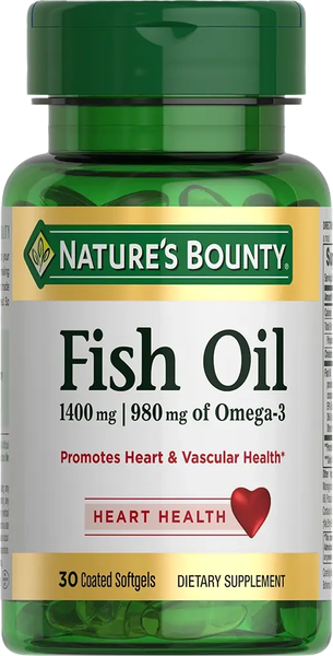 Жирные кислоты Nature's Bounty Рыбий жир 1400мг Омега-3 980мг - фото