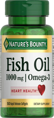 Жирные кислоты Nature's Bounty Рыбий жир 1000мг Омега-3 980мг - фото
