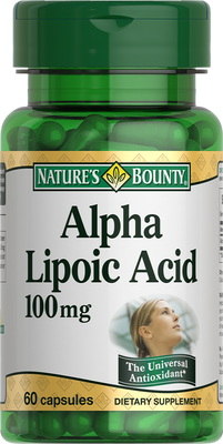 Жирные кислоты Nature's Bounty Альфа-липоевая кислота 100мг - фото