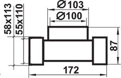 Переходник воздуховода Семь ветров 110x55/d100 / 531