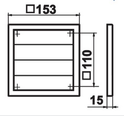 Решетка вентиляционная Семь ветров 155x155 / 1515ГР