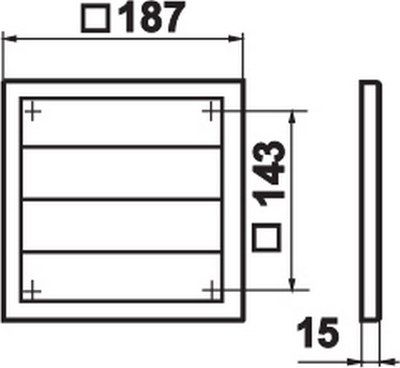Решетка вентиляционная Семь ветров 190x190 / 1919ГР