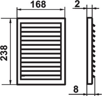 Решетка вентиляционная Семь ветров Накладная 1724Нс