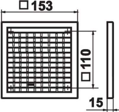 Решетка вентиляционная Семь ветров 1515РРП