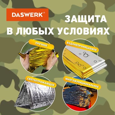 Термоодеяло туристическое Daswerk 160x210 / 631157