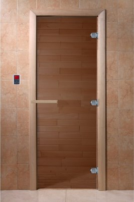 Стеклянная дверь для бани/сауны Doorwood Теплый день 170x70