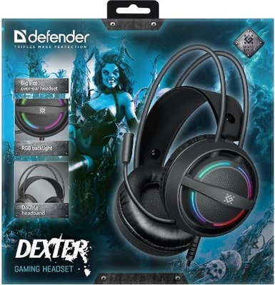 Наушники-гарнитура Defender Dexter RGB / 64595