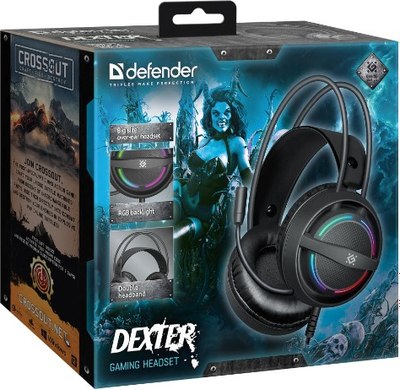 Наушники-гарнитура Defender Dexter RGB / 64595