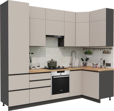 Кухонный гарнитур ВерсоМебель Эко Премиум 1.2x2.7 правая - фото