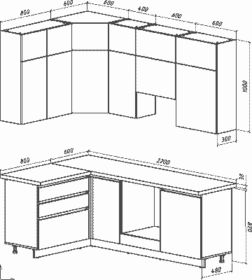 Кухонный гарнитур ВерсоМебель Эко Премиум 1.4x2.2 левая