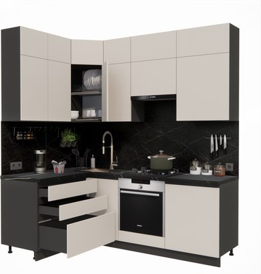 Кухонный гарнитур ВерсоМебель Эко Премиум 1.4x2.2 левая