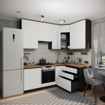 Кухонный гарнитур ВерсоМебель Эко Премиум 1.4x2.2 правая