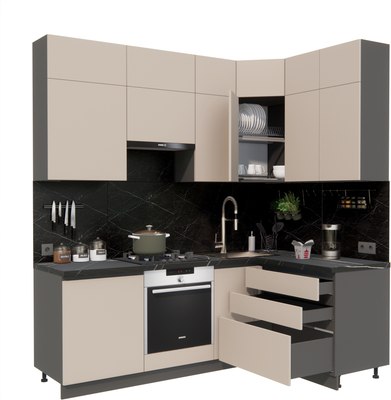 Кухонный гарнитур ВерсоМебель Эко Премиум 1.4x2.2 правая