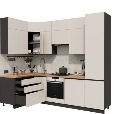 Кухонный гарнитур ВерсоМебель Эко Премиум 1.4x2.7 левая