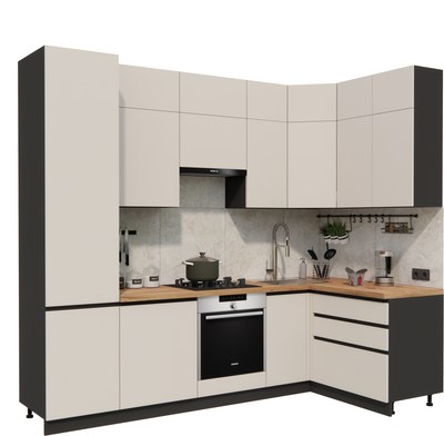 Кухонный гарнитур ВерсоМебель Эко Премиум 1.4x2.7 правая - фото