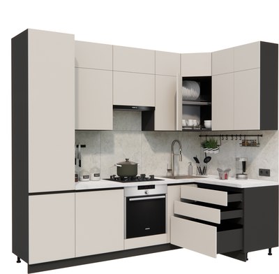 Кухонный гарнитур ВерсоМебель Эко Премиум 1.4x2.7 правая