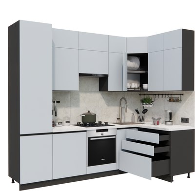 Кухонный гарнитур ВерсоМебель Эко Премиум 1.4x2.7 правая