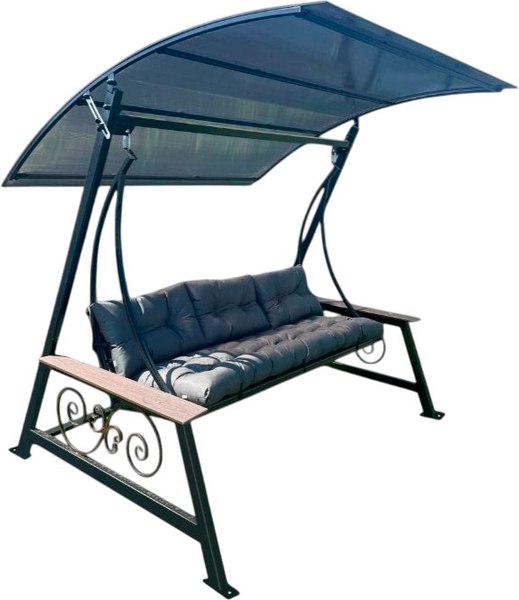 Качели садовые СтальСнабДизайн КС-3 ДПК Оксфорд - фото