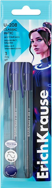 Набор шариковых ручек Erich Krause U-208 Matic Classic / 61067 - фото