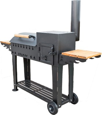 Мангал Вулкан Гриль 5мм с печкой под казан на колесах 4в1