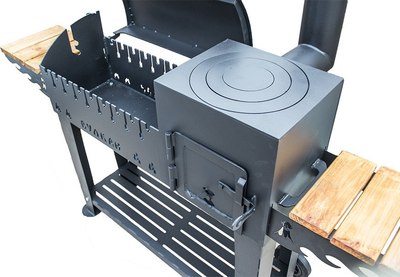 Мангал Вулкан Гриль 5мм с печкой под казан на колесах 4в1