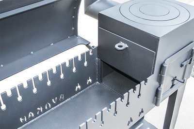 Мангал Вулкан Гриль 5мм с печкой под казан на колесах 4в1