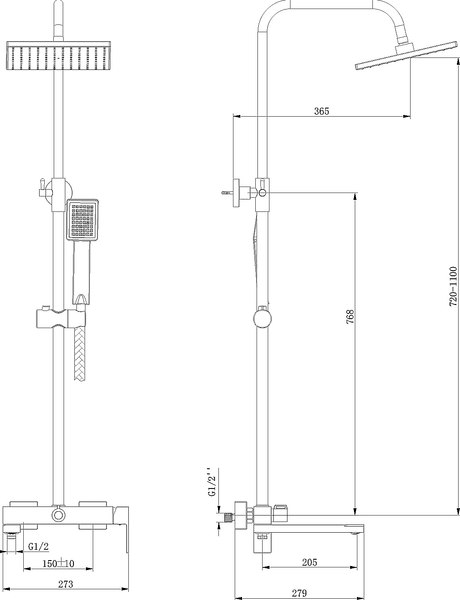 Душевая система со смесителем Lauter Splash 21СК633С-S2133