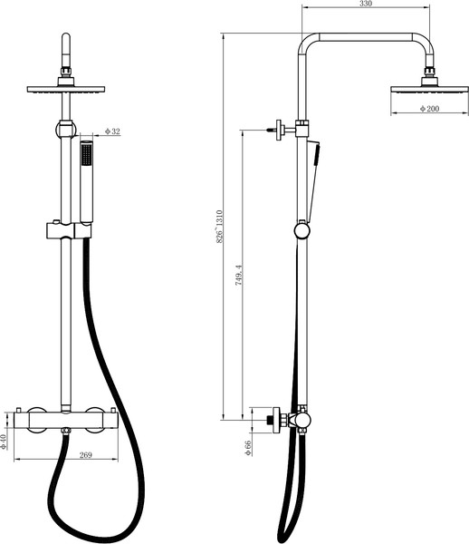 Душевая система со смесителем Lauter Thermal / 21SH30100-2