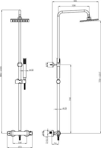 Душевая система со смесителем Lauter Dew / 21SH20404-4