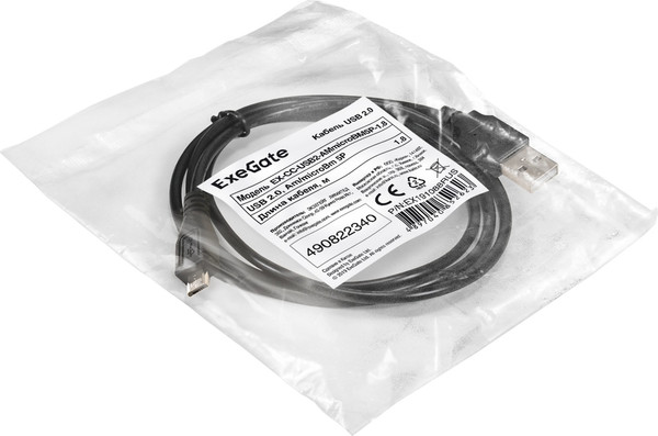 Кабель ExeGate EX-CC-USB2-AMmicroBM5P-1.8 / EX191088RUS