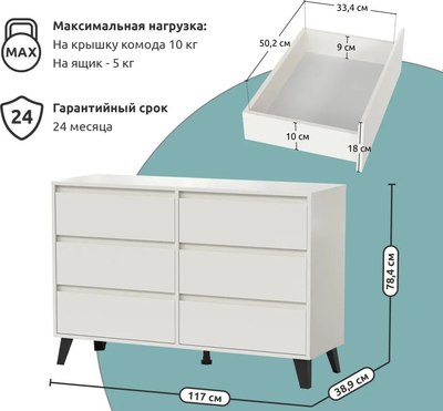 Комод Anrex Boxwell Berg 6S