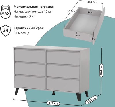 Комод Anrex Boxwell Berg 6S