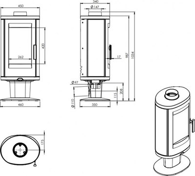 Печь-камин Nordflam Augusta EKO