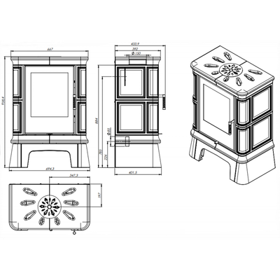 Печь-камин Nordflam Frovi EKO (белый)