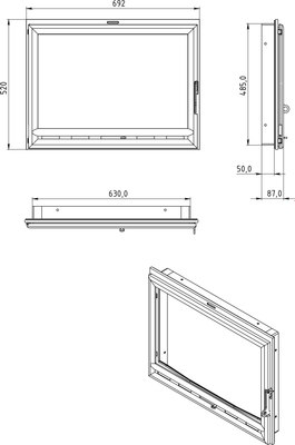 Дверца каминная Мета-бел ДК700 Оптима