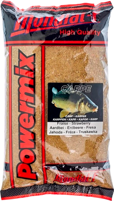 Прикормка рыболовная Mondial-F Powermix Carp Strawberry / SE-48616 - фото
