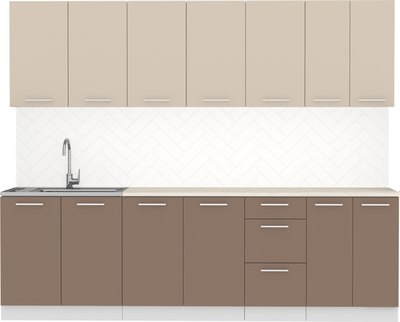 Кухонный гарнитур Артём-Мебель Оля СН-114 без стекла МДФ 2.6м - фото