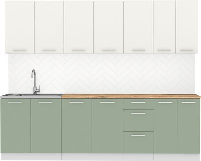 Кухонный гарнитур Артём-Мебель Оля СН-114 без стекла МДФ 2.6м - фото