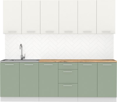 Кухонный гарнитур Артём-Мебель Оля СН-114 без стекла МДФ 2.4м - фото