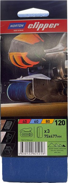 Набор шлифлент Norton 75х477мм Р120 / 78072780448 - фото