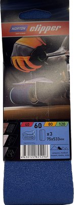 Набор шлифлент Norton 75х533мм Р60 / 78072727994 - фото