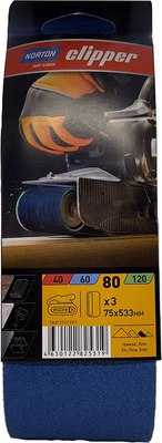 Набор шлифлент Norton 75х533мм Р80 / 78072727993 - фото